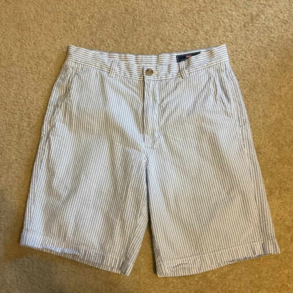 Vineyard Vines Breaker Shorts Seersucker Blue & White  Striped Nautical Men’s 32